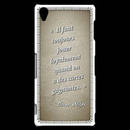 Coque Sony Xperia Z3 Cartes gagnantes Sepia Citation Oscar Wilde