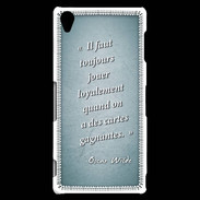 Coque Sony Xperia Z3 Cartes gagnantes Turquoise Citation Oscar Wilde