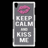 Coque Sony Xperia Z3 Keep Calm Kiss me Gris