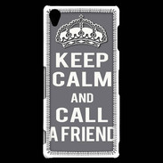 Coque Sony Xperia Z3 Keep Calm Call friend Gris