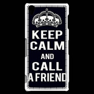 Coque Sony Xperia Z3 Keep Calm Call friend Noir