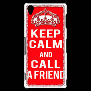 Coque Sony Xperia Z3 Keep Calm Call friend Rouge
