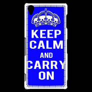 Coque Sony Xperia Z3 Keep Calm Carry on Bleu