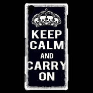 Coque Sony Xperia Z3 Keep Calm Carry on Noir