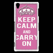 Coque Sony Xperia Z3 Keep Calm Carry on Rose