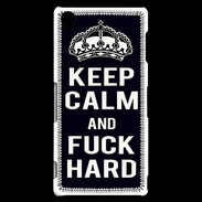 Coque Sony Xperia Z3 Keep Calm Fuck hard Noir