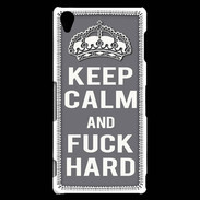 Coque Sony Xperia Z3 Keep calm Fuck hard Gris
