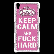 Coque Sony Xperia Z3 Keep Calm Fuck hard Rose