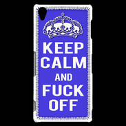 Coque Sony Xperia Z3 Keep Calm Fuck off bleu