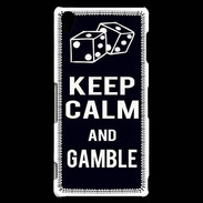 Coque Sony Xperia Z3 Keep Calm Gamble Noir