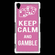 Coque Sony Xperia Z3 Keep Calm Gamble Rose