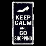 Coque Sony Xperia Z3 Keep Calm Go Shopping Noir