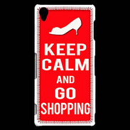 Coque Sony Xperia Z3 Keep Calm Go Shopping Rouge