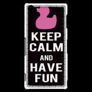 Coque Sony Xperia Z3 Keep Calm Have fun Noir