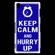 Coque Sony Xperia Z3 Keep Calm Hurry up Bleu