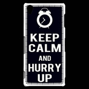 Coque Sony Xperia Z3 Keep Calm Hurry up Noir