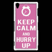 Coque Sony Xperia Z3 Keep Calm Hurry up Rose