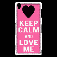 Coque Sony Xperia Z3 Keep Calm Love me Rose