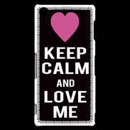 Coque Sony Xperia Z3 Keep Calm Love Noir