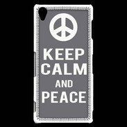 Coque Sony Xperia Z3 Keep Calm Peace Gris