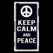 Coque Sony Xperia Z3 Keep Calm Peace Noir