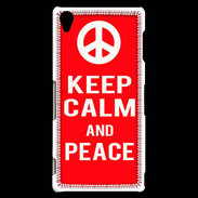 Coque Sony Xperia Z3 Keep Calm Peace Rouge