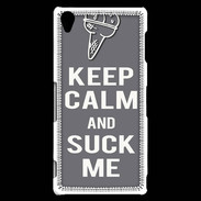Coque Sony Xperia Z3 Keep Calm Suck me Gris