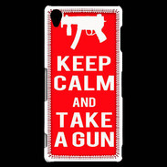 Coque Sony Xperia Z3 Keep Calm Take a gun Rouge