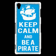 Coque Sony Xperia Z3 Keep Calm Be a Pirate Cyan