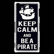 Coque Sony Xperia Z3 Keep Calm Be a Pirate Noir