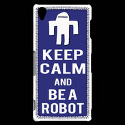 Coque Sony Xperia Z3 Keep Calm Be a Robot Bleu