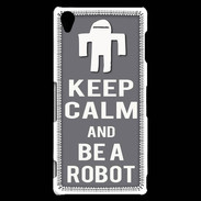 Coque Sony Xperia Z3 Keep Calm Be a Robot Gris