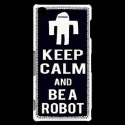 Coque Sony Xperia Z3 Keep Calm Be a Robot Noir