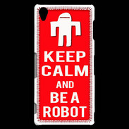 Coque Sony Xperia Z3 Keep Calm Be a Robot Rouge