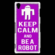 Coque Sony Xperia Z3 Keep Calm Be a Robot Violet
