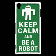 Coque Sony Xperia Z3 Keep Calm Be a Robot Vert