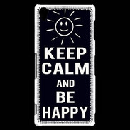 Coque Sony Xperia Z3 Keep Calm Be Happy Noir