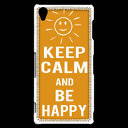 Coque Sony Xperia Z3 Keep Calm Be Happy Orange