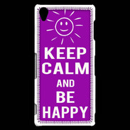Coque Sony Xperia Z3 Keep Calm Be Happy Violet