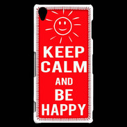 Coque Sony Xperia Z3 Keep Calm Be Happy Rouge