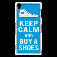Coque Sony Xperia Z3 Keep Calm Buy Shoes Cyan 
