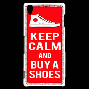 Coque Sony Xperia Z3 Keep Calm Buy Shoes Rouge