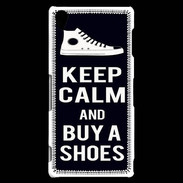 Coque Sony Xperia Z3 Keep Calm Buy Shoes Noir