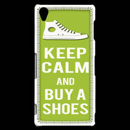 Coque Sony Xperia Z3 Keep Calm Buy Shoes Vert Pomme