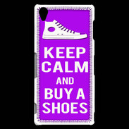 Coque Sony Xperia Z3 Keep Calm Buy Shoes Violet