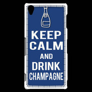 Coque Sony Xperia Z3 Keep Calm Drink Champagne Bleu