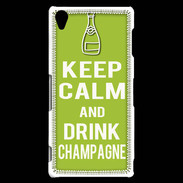 Coque Sony Xperia Z3 Keep Calm Drink champagne Vert pomme