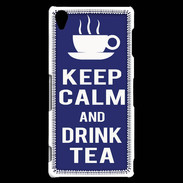 Coque Sony Xperia Z3 Keep Calm Drink Tea Bleu
