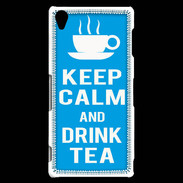 Coque Sony Xperia Z3 Keep Calm Drink Tea Cyan
