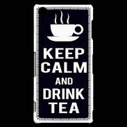 Coque Sony Xperia Z3 Keep Calm Drink Tea Noir